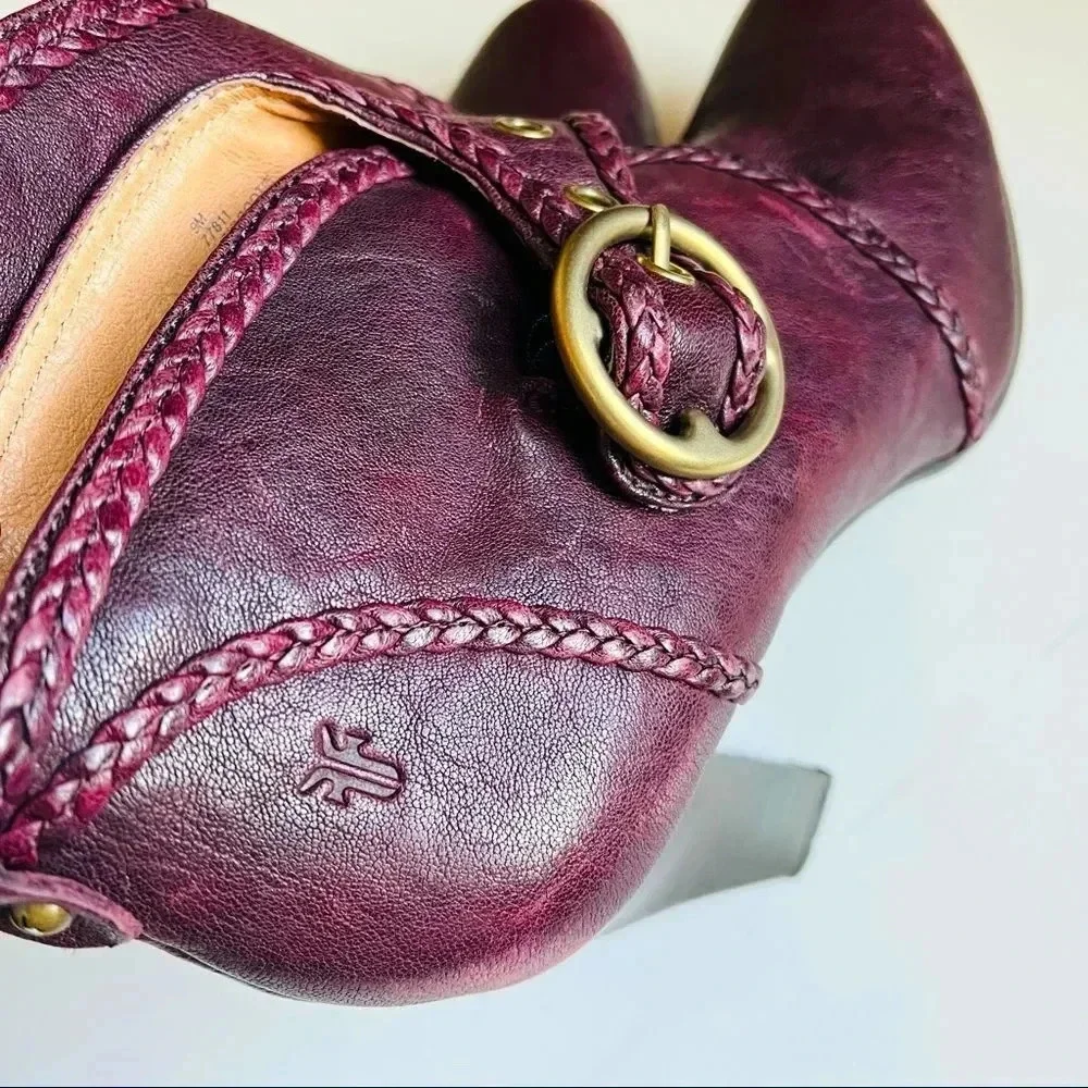 Frye Vicki Purple Leather Heeled Bootie